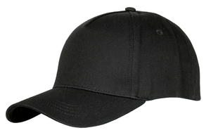 Cap 5panel 100% cotton BLACK