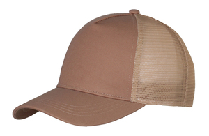 Mesh trucker cap 5panel  100% cotton twill BEIGE/BEIGE