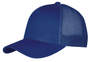 Mesh trucker cap 5panel  100% cotton twill ROYAL/ROYAL