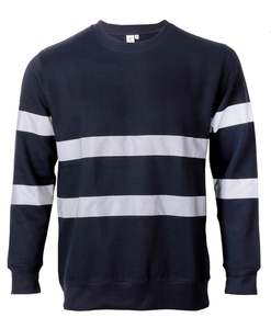 Sweatshirt round neck with reflective tapes NAVY