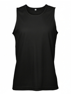 Μπλουζάκι αμάνικο πικέ dry fit BLACK