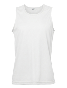 Μπλουζάκι αμάνικο πικέ dry fit WHITE