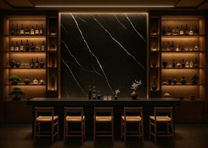 PVC MEGA PANEL 2.8/1220/2800mm CARRARA BLACK 204 Φωτογραφία 3