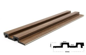 PS PANEL  ΜΕ 3D ΠΗΧΑΚΙΑ 44 RESIDENCE 21/122 mm BROWN OAK Φωτογραφία 4