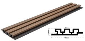 WPC PANEL 2ης ΓΕΝΙΑΣ ΜΕ 3D ΠΗΧΑΚΙΑ 25/147.5mm TEAK 5510 Φωτογραφία 5