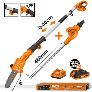 POLE SAW WITH POLE HEDGE TRIMMER 20V