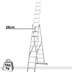3 SECTION EXTENTION LADDER 3X9 STEPS