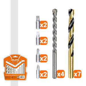 19 PCS DRILL BITS & SCREWDRIVER BITS SET
