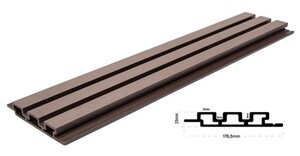 WPC PANEL ΜΕ 3D ΠΗΧΑΚΙΑ 25/176.5mm D.BROWN 8530 Φωτογραφία 4
