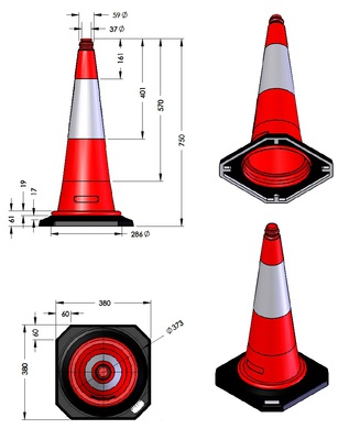 Plastic Cone 75 cm PARK-DH-PE-2 Photo 3