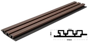 WPC PANEL 2ης ΓΕΝΙΑΣ ΜΕ 3D ΠΗΧΑΚΙΑ 25/147.5mm COFFEE 5530 Φωτογραφία 4