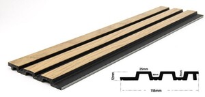 PS PANEL ΜΕ 3D ΠΗΧΑΚΙΑ F4 PIANO 12/122/2900mm NAT.OAK/BLACK Φωτογραφία 3