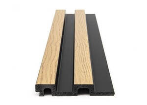 PS PANEL  ΜΕ 3D ΠΗΧΑΚΙΑ F4 RESIDENCE 21/122 mm  NAT.OAK/BLACK Φωτογραφία 2