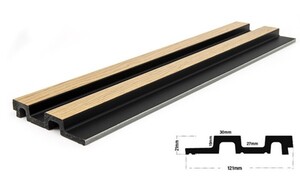 PS PANEL  ΜΕ 3D ΠΗΧΑΚΙΑ F4 RESIDENCE 21/122 mm  NAT.OAK/BLACK Φωτογραφία 3
