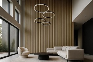 PS PANEL  ΜΕ 3D ΠΗΧΑΚΙΑ F4 RESIDENCE 21/122 mm  NAT.OAK/BLACK Φωτογραφία 5