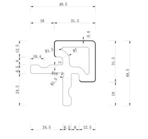 ΓΩΝΙΑ ΕΞΩΤΕΡΙΚΗ 2ης ΓΕΝΙΑΣ 49.5Χ49.5Χ2900 ΓΙΑ PANEL 5520 Φωτογραφία 2